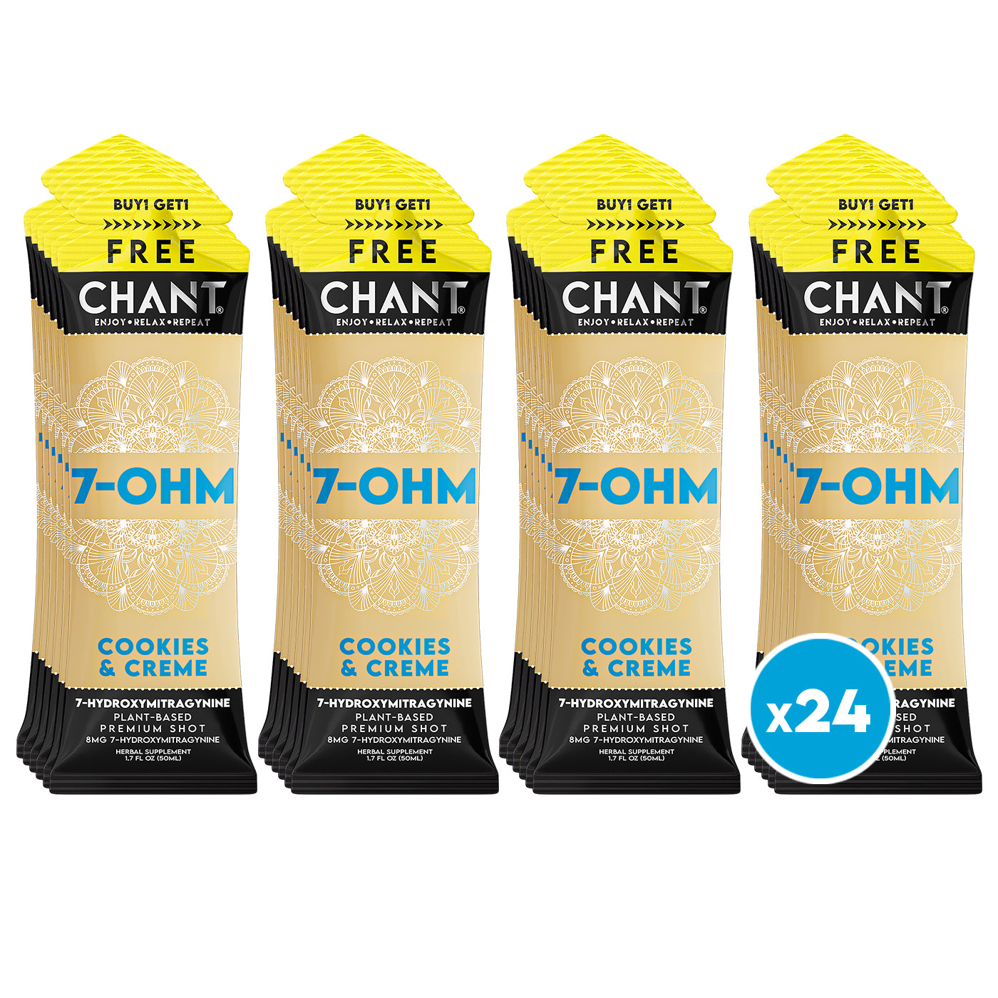Chant 7-OHM Shot – Cookies & Creme - Pack of 24