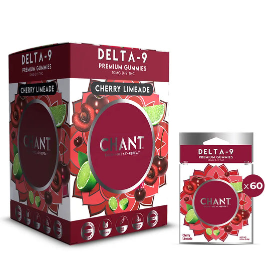 Chant Delta-9 THC Gummy – Cherry Limeade Pouch – 60 Pouches / Display