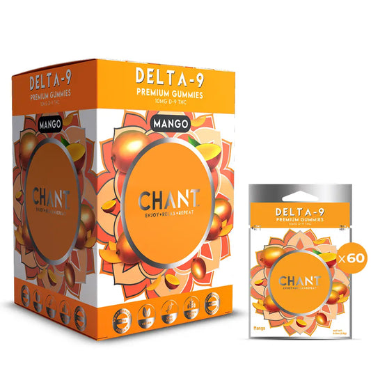 Chant Delta-9 THC Gummy – Mango Pouch – 60 Pouches / Display