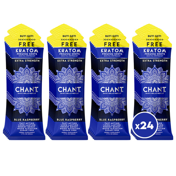 Chant Kratom Shot – Blue Raspberry Extra Strength 80 MIT - Pack of