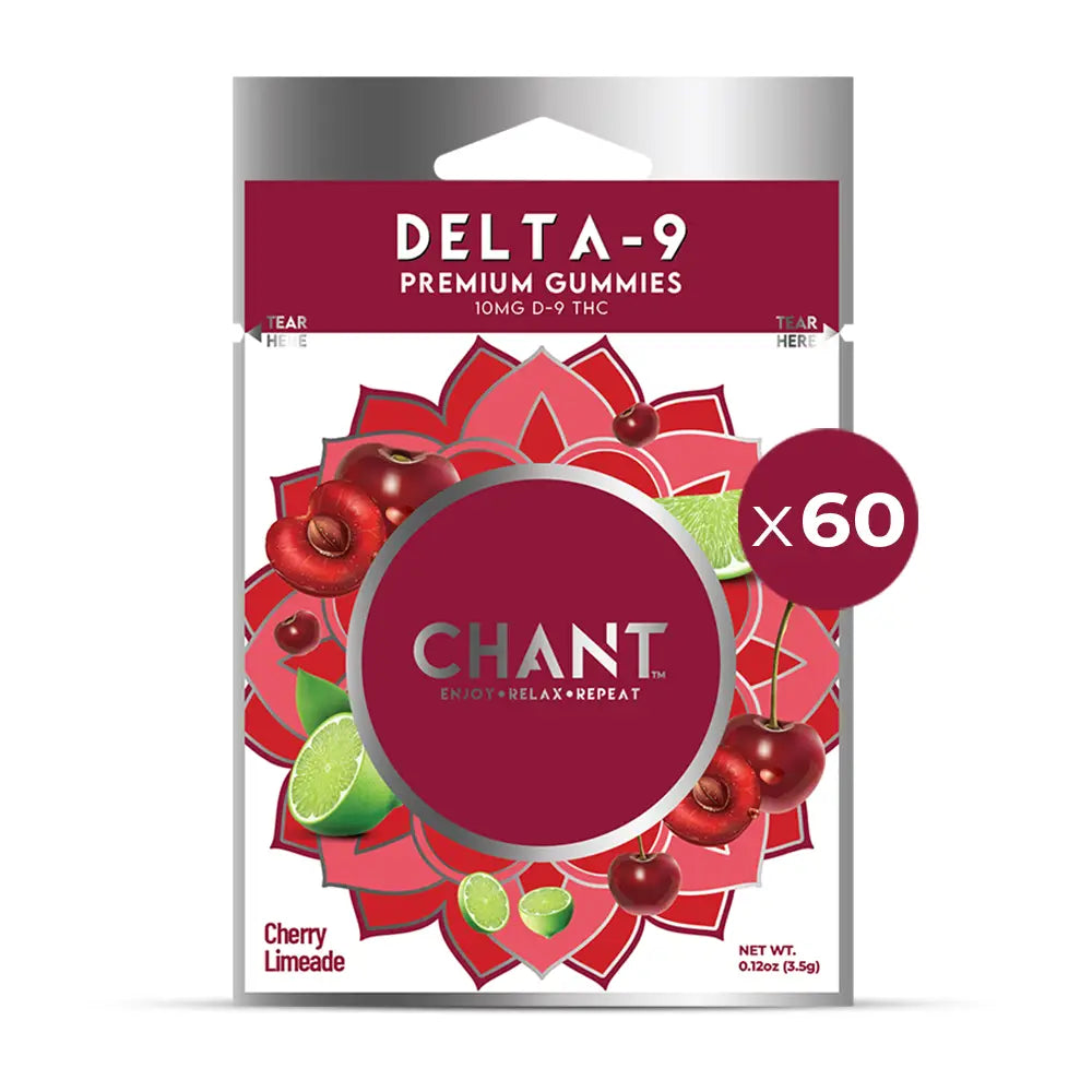 Chant Delta-9 THC Gummy – Cherry Limeade Pouch – 60 Pouches / Display