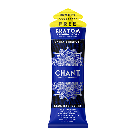 KRATOM 80 MIT Chant Kratom Shot – Blue Raspberry Extra Strength 80 MIT - 1 Pouch