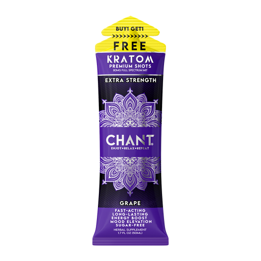 KRATOM 80 MIT Chant Kratom Shot – Grape Extra Strength 80 MIT - 1 Pouch