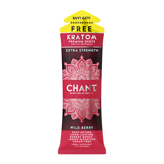 KRATOM 80 MIT Chant Kratom Shot – Wild Berry Extra Strength 80 MIT - 1 Pouch