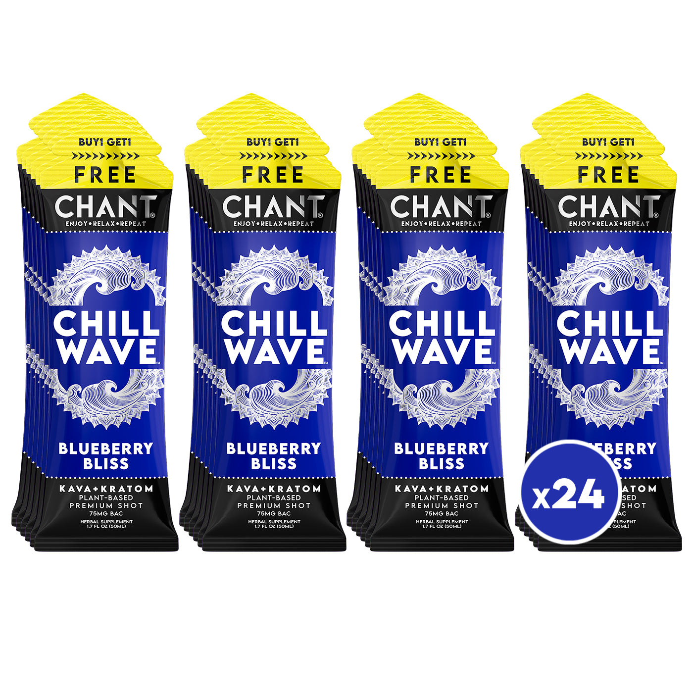 Chant Chill Wave Shot – Blueberry Bliss - Pack of 24