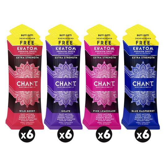 Chant Kratom Shot – Variety Extra Strength 80 MIT - Pack of 24