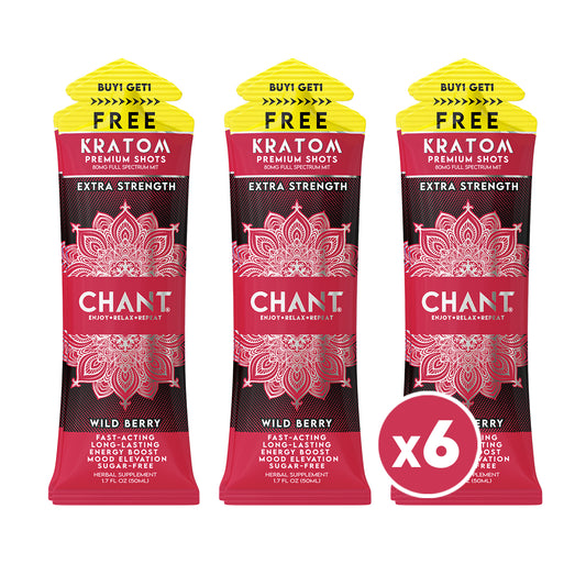 Chant Kratom Shot – Wild Berry Extra Strength 80 MIT - Pack of 6